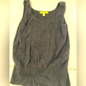 Sigrid Olsen tank w beads women’s black size